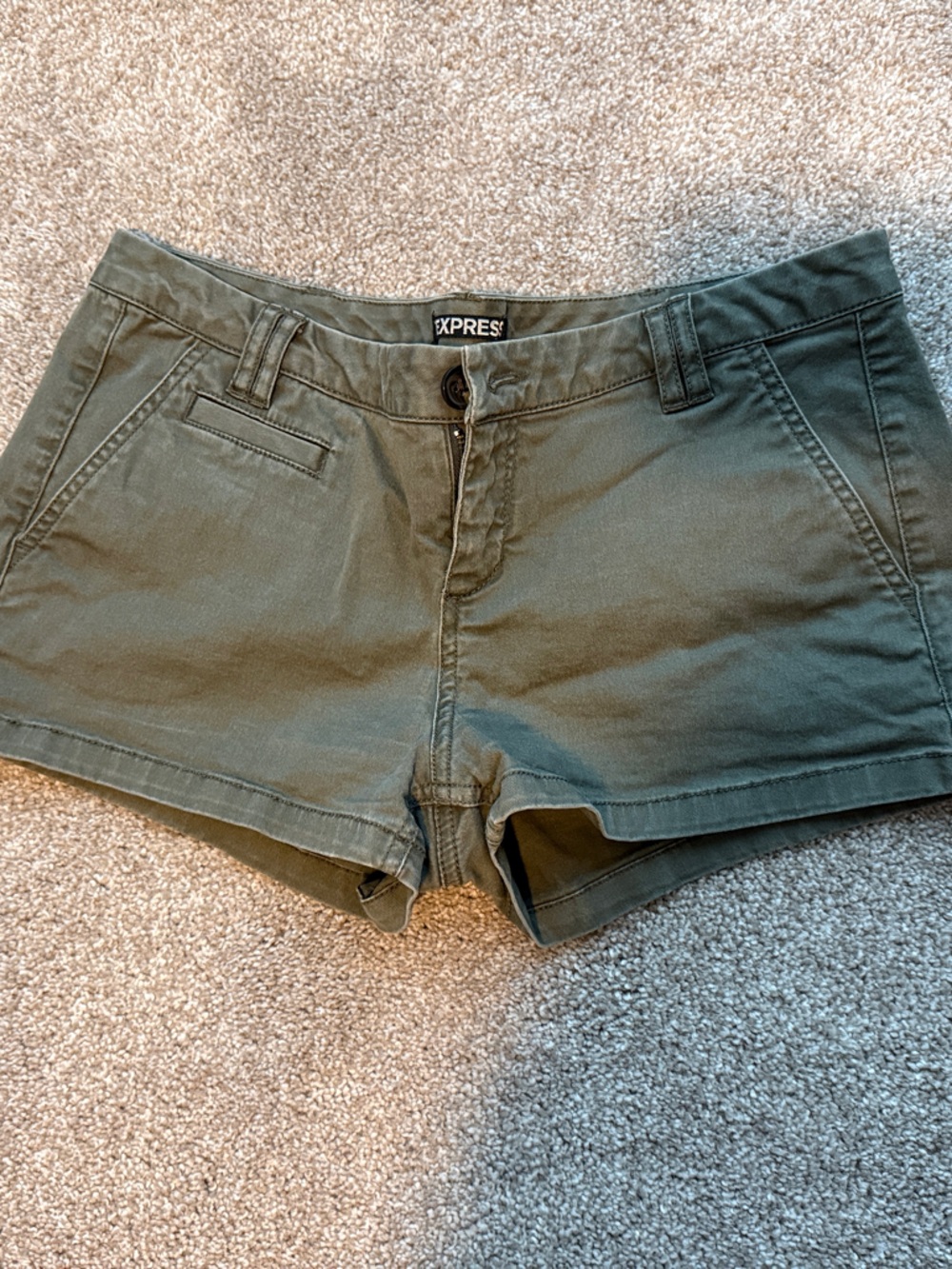 Express Olive Utility Shorts